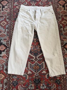 Lucky Brand women 12  Off-White Straight-Leg denim cropped  Jeans